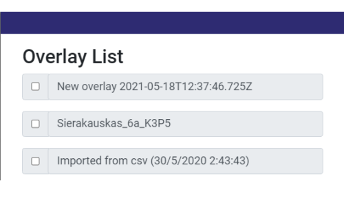 List of overlays available for the case of Craniofacial Superimposition